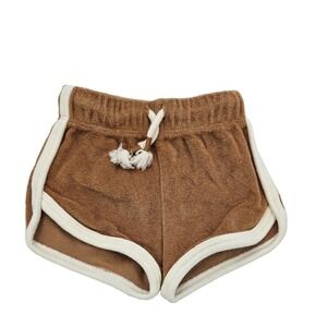 Little Co Lauren‎ Conrad Baby Terry Cloth Shorts 3M Brown Ivory Trim